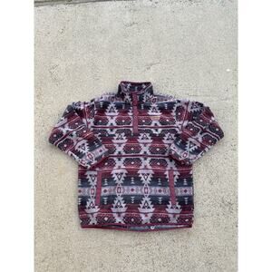 Cinch Aztec Print Fleece Sweater Size L Large Gray/Red Geometric Western
